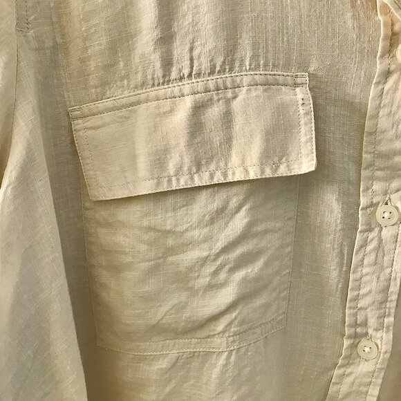 Unisex GAP lightweight button-down shirt (Ecru) - Size XL - Picture 3 of 6